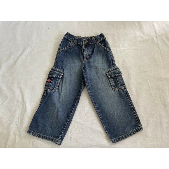 Old Navy Kid's Boy Pants Jeans Blue Pockets Zip Cotton Size 3T - Picture 1 of 10
